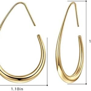 Elegant 14K Gold Teardrop Hoop Earrings for Women