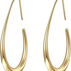 Elegant 14K Gold Teardrop Hoop Earrings for Women