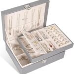 Elegant 2-Layer PU Leather Jewelry Box Organizer