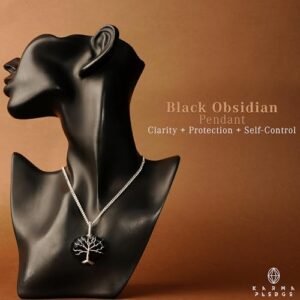 Handmade Black Obsidian Heart Necklace for Healing & Luck