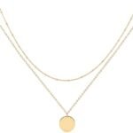 MEVECCO 18K Gold Plated Heart Layered Necklace for Women