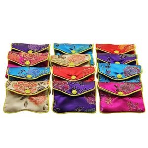 MorTime Colorful Silk Pouch Bags - 12 Pack for Jewelry