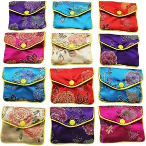 MorTime Colorful Silk Pouch Bags - 12 Pack for Jewelry