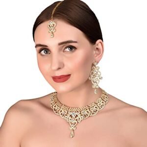 Touchstone Bollywood Gold Jewelry Set for Weddings