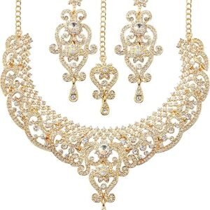 Touchstone Bollywood Gold Jewelry Set for Weddings