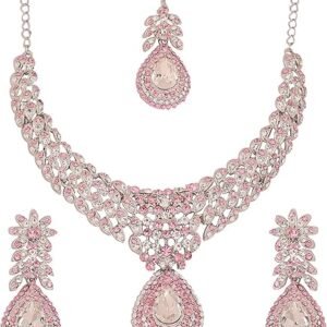 Touchstone White Bollywood Wedding Jewelry Set